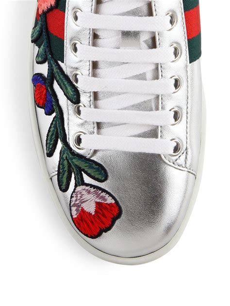 gucci ace sneakers crystal|gucci ace floral embroidered sneakers.